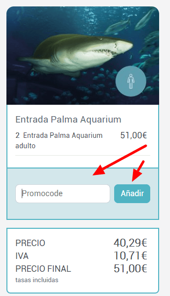 canjear Cupón descuento Palma Aquarium