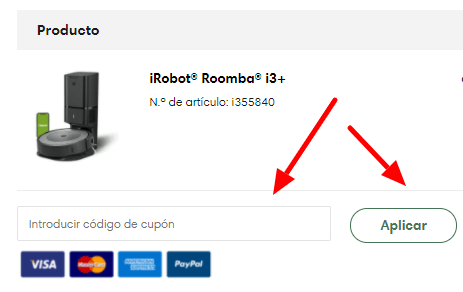 canjear Cupón descuento iRobot