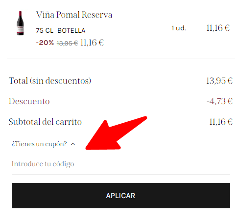 como canjear cupón 15bodegas